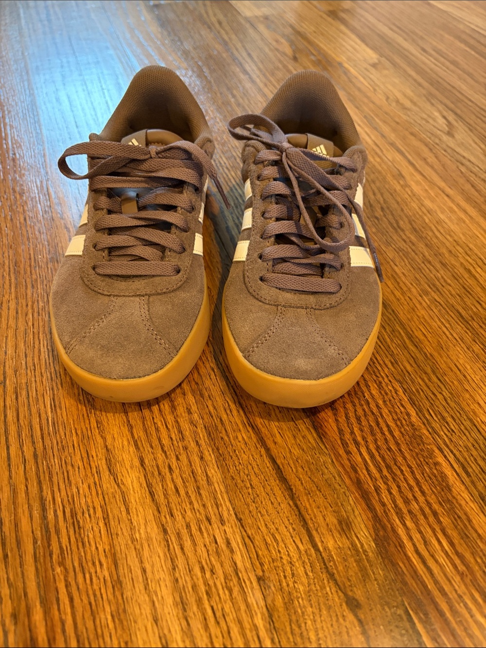 Women’s Brown Suede adidas Casual Sneakers with Gum Sole